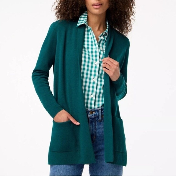 J Crew Chelsea Cotton Sweater Blazer Jacket size XXL Green - Picture 1 of 8